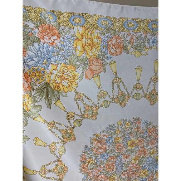 Symphony Scarfs Scarf Italy Large 34" Poly White Floral Womens Accessories - Picture 2 of 8